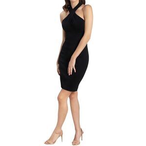 Dress the Population Women’s Ryan Dress Halter neck body on mini, black XXL